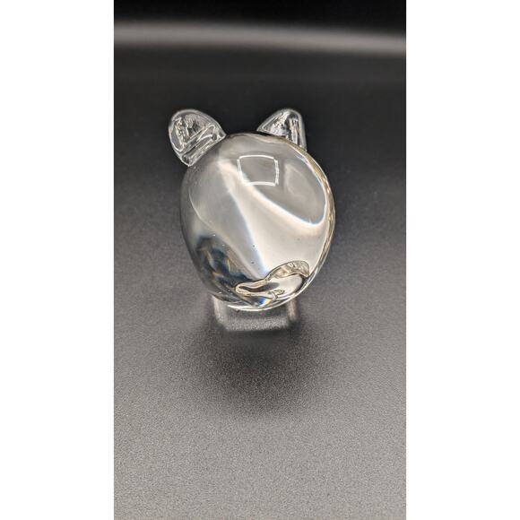 Clear Glass Pig Paperweight.  Mouthblown 2.5" - Picture 4 of 7